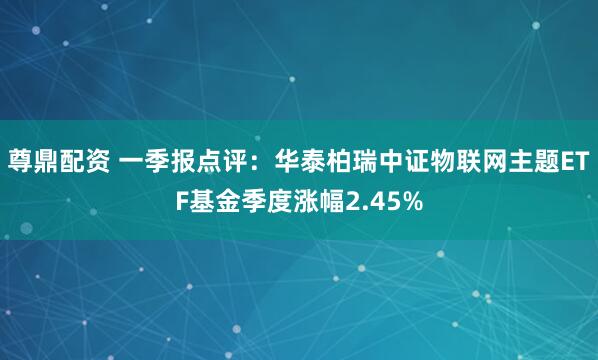 尊鼎配资 一季报点评：华泰柏瑞中证物联网主题ETF基金季度涨幅2.45%