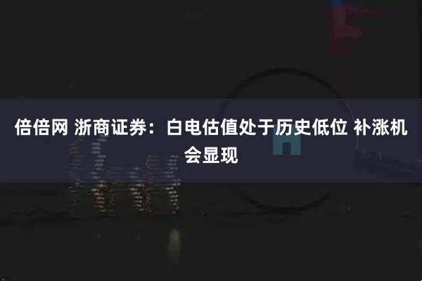 倍倍网 浙商证券：白电估值处于历史低位 补涨机会显现